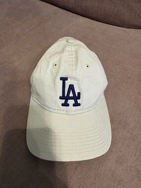 New Era Kids LA Logo Cap - Cream with Navy Embroidery